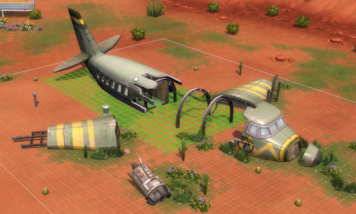 De Sims 4 StrangerVille gecrasht vliegtuig in bouwen