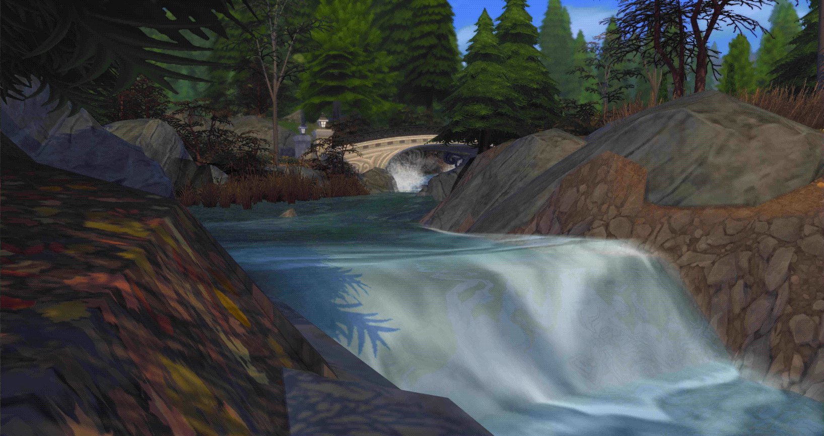 De Sims 4 Magisch Rijk videos van watervallen in Glimmerbrook