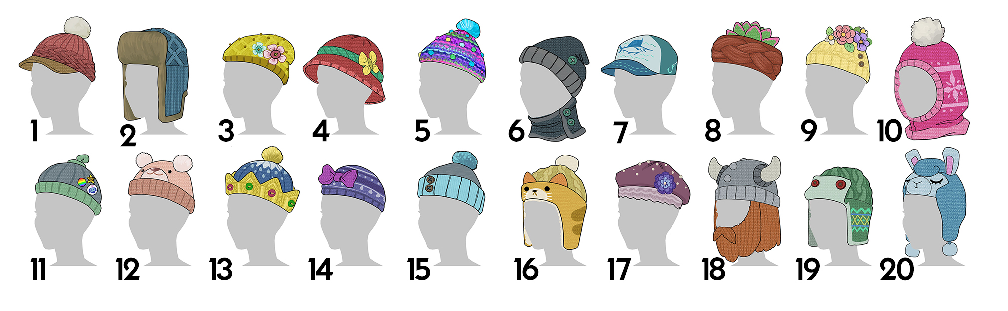 Eerste blik op hoofddeksels voor volgende stemronde Creëer-een-Accessoirespakket project De Sims 4