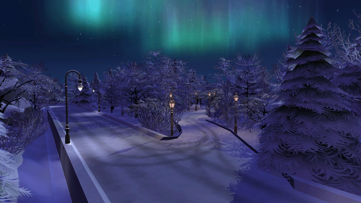 SimGuruGeorge deelt gifs van noorderlicht in Brindleton Bay